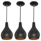 Kit 3 Pendente Nepal Premium Gourmet Aluminio Preto/Cobre Kit 3 Pendente Nepal Premium Gourmet Aluminio Preto/Cobre