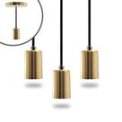 Kit 3 Pendente Soquete Copinho E27 Dourado Kit 3 Pendente Soquete Copinho E27 Dourado