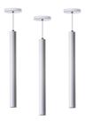 Kit 3 Pendente Tubo Cilindro Alumínio 40cm Kit 3 Pendente Tubo Cilindro Alumínio 40cm