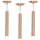 Kit 3 Pendente Tubo Cilindro Alumínio Cobre 40Cm + Led 3k