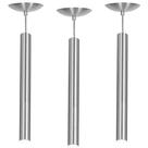 Kit 3 Pendente Tubo Cilindro Alumínio Escovado 50Cm + Led 3k