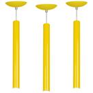 Kit 3 Pendente Tubo Cilindro Amarelo 50Cm + Led 6k