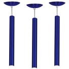 Kit 3 Pendente Tubo Cilindro Azul Metálico 50Cm + Led 3k Kit 3 Pendente Tubo Cilindro Azul Metálico 50Cm + Led 3k