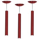 Kit 3 Pendente Tubo Cilindro Cereja 50Cm + Led 3k