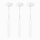 Kit 3 Pendente Tubo Palito Moderno 30cm - Branco