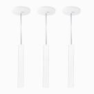 Kit 3 Pendente Tubo Palito Moderno 30cm - Branco