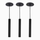 Kit 3 Pendente Tubo Palito Moderno 30cm - Preto