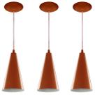 Kit 3 Pendentes Cone Lowcost Aluminio Decoracao Cobre