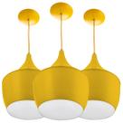 Kit 3 Pendentes Gourmet Balão 32X25cm Amarelo