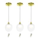 kit 3 Pendentes Harmony Bolinha Dourado + Lampada G9 6000k