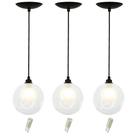kit 3 Pendentes Harmony Bolinha Preto + Lampada G9 6000k