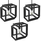 Kit 3 Pendentes Infinity Industrial Luminária Teto Preto SF