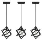 Kit 3 Pendentes Luminárias de Teto Cubo Industrial Preto Kit 3 Pendentes Luminárias de Teto Cubo Industrial Preto