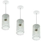 Kit 3 Pendentes Redondo Clearcrillic Cristal Acrílico Branco