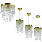Kit 3 Pendentes Spark + Lustre Plafon Manucrillic Dourado Kit 3 Pendentes Spark + Lustre Plafon Manucrillic Dourado