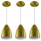 Kit 3 Pendentes Vegas Premium Gourmet em Aluminio Dourado Kit 3 Pendentes Vegas Premium Gourmet em Aluminio Dourado