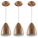 Kit 3 Pendentes Vegas Premium Gourmet em Aluminio New Cobre