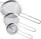 Kit 3 Peneiras Aço Inox Utensílio De Cozinha Polvilhar Coar - Quality House