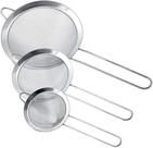 Kit 3 Peneiras Coador em Aço Inox de Cozinha 8cm 10cm 12cm