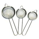 Kit 3 Peneiras de Aço Inox 8cm, 10cm e 12cm