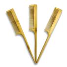 Kit 3 Pentes de Bambu Natural Profissional Antiestático Desembaraçante Sustentável Cabelos Lisos Cacheados