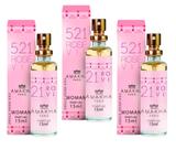 Kit 3 Perfume 521 Vip Rose Feminino Amakha Paris Bolso Bolsa