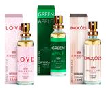 Kit 3 Perfume Feminino Amakha Paris Love Green Apple Emoções