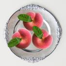 Kit 3 Pêssegos Artificiais 9cm para Decoração Frutas Artificiais de Alta Qualidade e Duráveis - DE0823