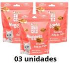 KIT 3 Petisco Snack Quatree Gatos Nuggets Frango Bola de Pelo 60g SABORES