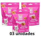 KIT 3 Petisco Snack Quatree Gatos Nuggets Frango Bola de Pelo 60g SABORES