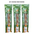 KIT 3 Petisco Twist Couro Desidra Natuka Mordedor Natural