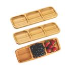 Kit 3 Petisqueiras de Bambu Bandeja Petiscos Retangular Mek 259,5cm