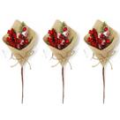 Kit 3 Pick Natalino Azevinhos Com Tecido 28cm Enfeite De Natal Decoração Natalina Kit 3 Pick Natalino Azevinhos Com Tecido 28cm Enfeite De Natal Decoração Natalina