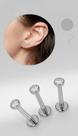 Kit 3 Piercing Titânio Ponto Luz Zircônia Haste 6mm