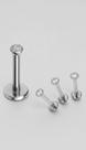 Kit 3 Piercings Titânio Ponto Luz 1.2x6mm