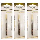 Kit 3 Pinça Aço Inox Ponta Dourada Inclinada 1304 - Sekich