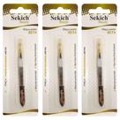 Kit 3 Pinça Aço Inox Ponta Dourada Reta 1305 - Sekich