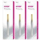 Kit 3 Pinça Design Sobrancelha Ponta Dourada Reta 700 - Enox