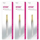 Kit 3 Pinça Ponta Dourada Diagonal 1707 - Enox