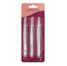 Kit 3 Pinças Ponta Fina+ Ponta Reta + Ponta Chanfrada Alta Precisão E Durabilidade Lanossi LS6004