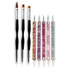 Kit 3 Pincéis 2 Pontas Ultra Fino Língua Gato 5 Boleadores Manicure Nail Designer Nail Art Decoração de Unhas