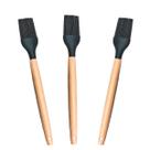Kit 3 Pincéis Culinário em Silicone Cabo Madeira 32cm Preto-