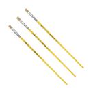 Kit 3 Pincel Chato Longo Cerda Natural 815-6 Nº6 Fino Tigre