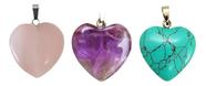 Kit 3 Pingente Coração Polido Pedra Natural Love Amuleto
