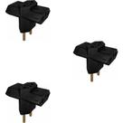 Kit 3 Pino Adaptador Benjamin 3 Saidas Preto 2x10A e 1x20A 250V para Uso Residencial
