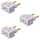 Kit 3 Pino Adaptador Bob 10/20A Bivolt Porcelana Sintética