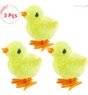Kit 3 Pintinho Amarelinho Brinquedo Pelúcia Corda Infantil