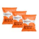 Kit 3 Pipoca Artesanal Mais Pura Sabor Caramelo e Flor de Sal 50g
