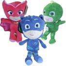 Kit 3 Pj Mask Pelúcia Corujita Menino Gato Lagartixo