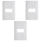 KIt 3 Placa 4x2 1 Modulo Horizontal Habitat Branco 3633